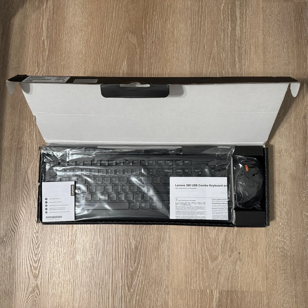 Lenovo Wired Keyboard & Mouse Combo | Black | New | GX30M39606